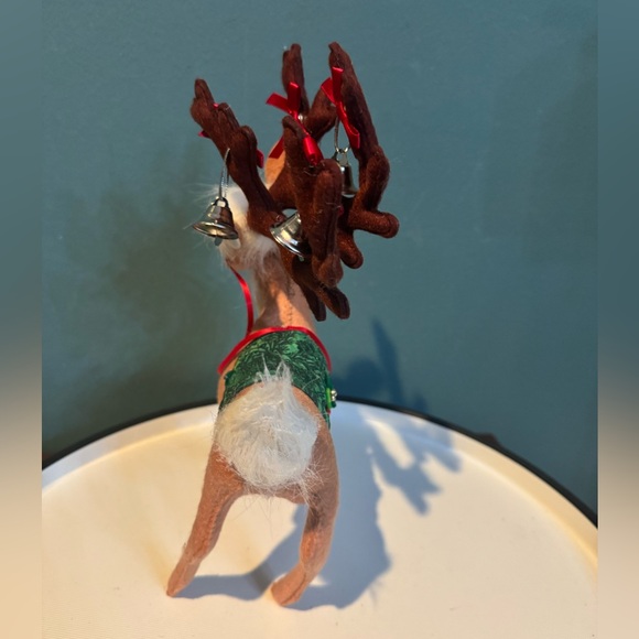 Annalee Evergreen Reindeer with Bells 2021 Christmas Collectible Plush - Picture 4 of 7